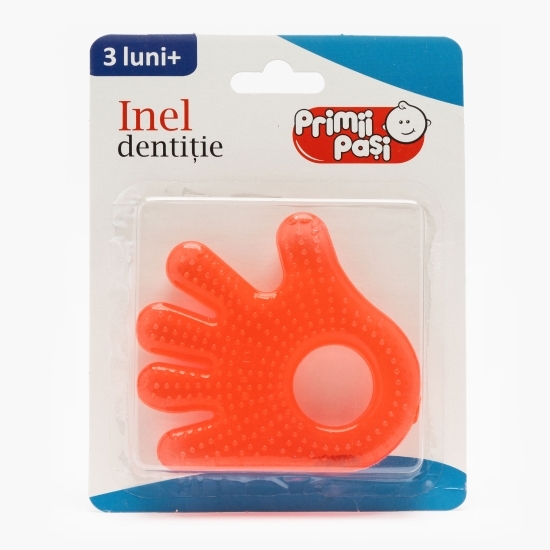 Inel gingival formă mânuță, roz, +3 luni