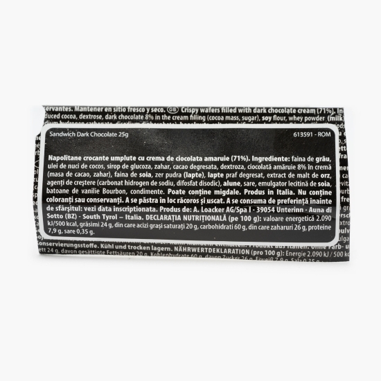 Napolitane crocante Sandwich dark chocolate 25g