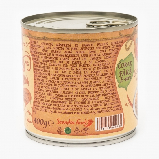 Costiță afumată rânduită pe fasole 400g