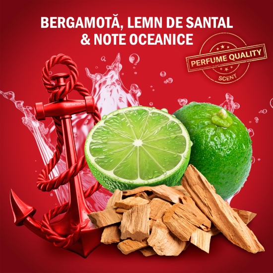 Gel de duș și șampon 3 în 1 pentru corp, păr și față Captain 1000ml