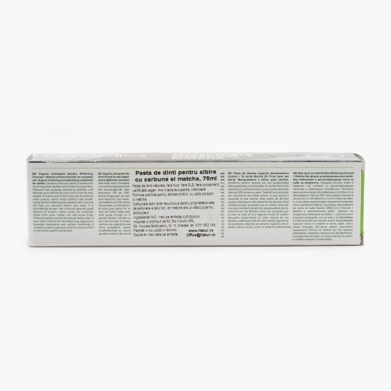 Pastă de dinți bio pentru albire cu cărbune și matcha 75ml