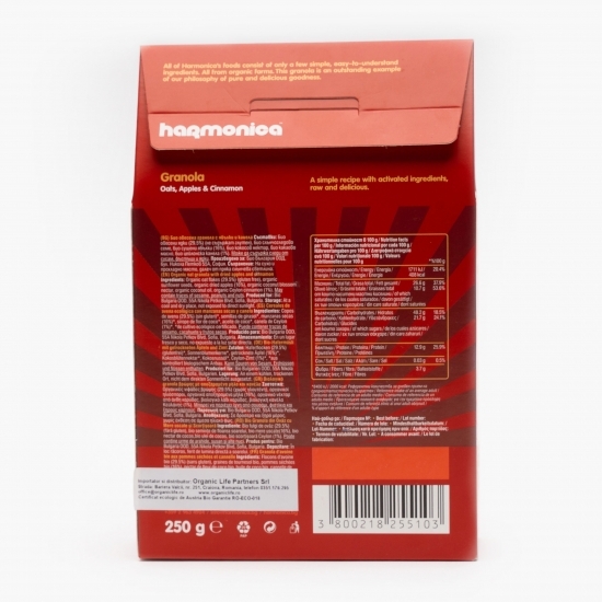Granola ecologică cu ovăz, mere și scorțișoară 250g