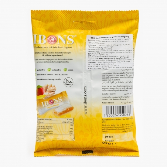 Jeleuri gumate cu ghimbir și mango 92g