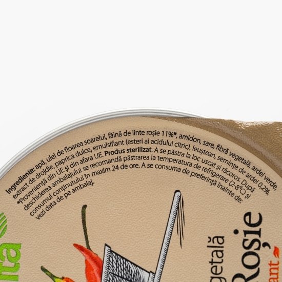 Pastă vegetală tartinabilă din linte roșie cu ardei picant 100g