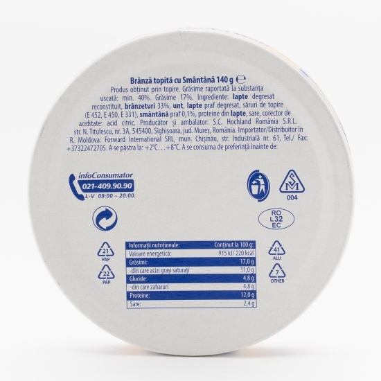 Brânză topită triunghiuri cu smântână 140g