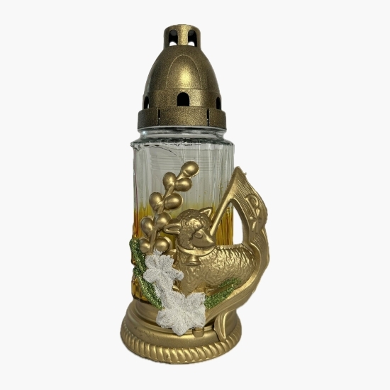 Candelă din sticlă cu decorațiuni de Paște, diverse modele