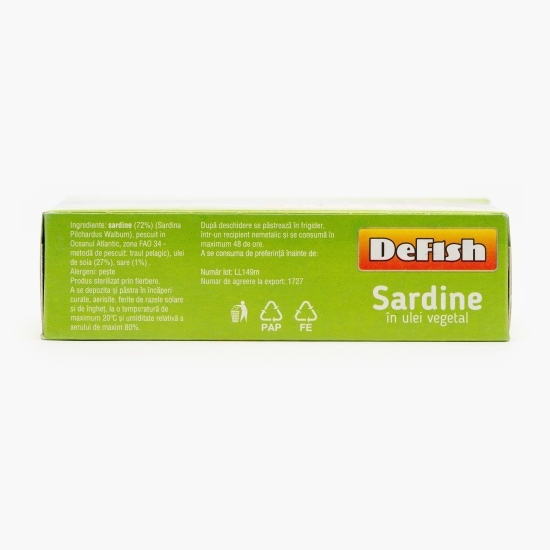 Sardine în ulei vegetal 125g