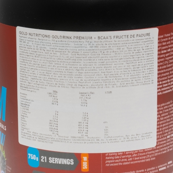 Goldrink Premium + BCAA's Mountain Wild Berries 750g