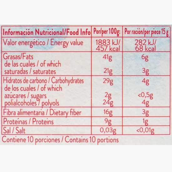 Ciocolată neagră eco cu migdale întregi, fără zahăr adăugat 150g