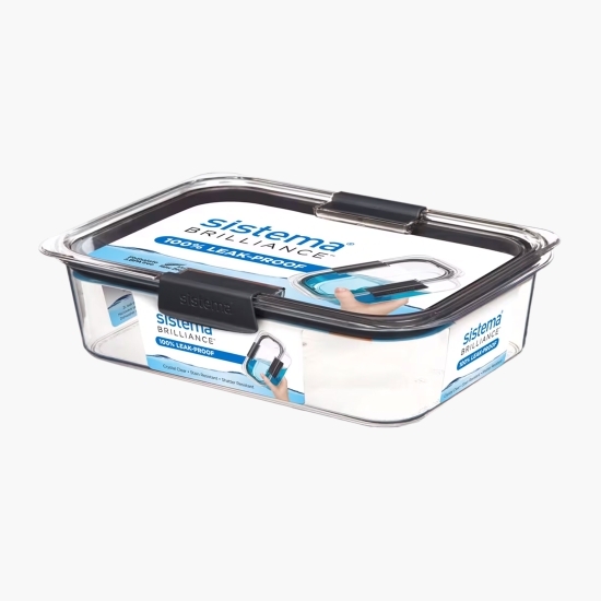 Cutie rectangulară de depozitare alimente, cu capac, Ermetic Brilliance, 2l