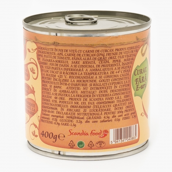Sărmăluțe în foi de viță cu carne de curcan 400g