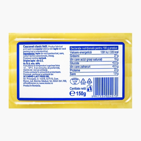 Cașcaval clasic felii 150g