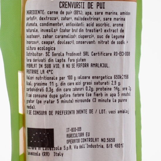 Crenvurști de pui eco fără gluten 160g