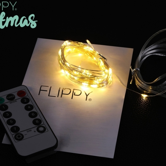 Instalație Crăciun, 10m, 100 LED-uri, multicolor, telecomanda 8 funcții, USB, fir cupru, liniar