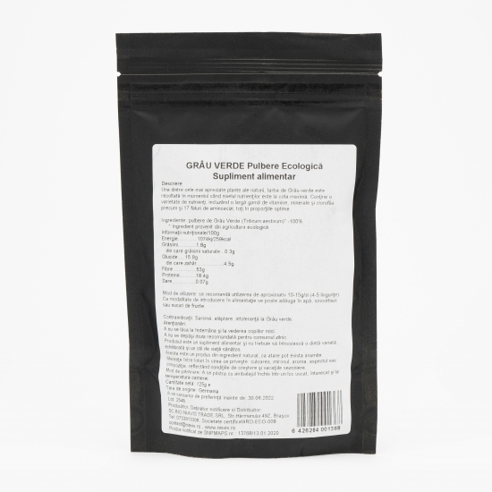Grâu verde pulbere ecologică 125g