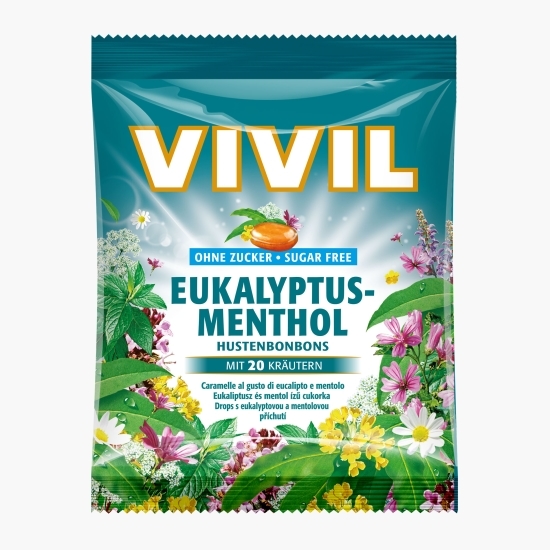 Bomboane fără zahăr cu eucalipt si mentol, 60g