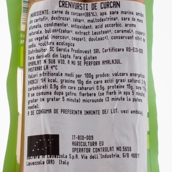 Crenvurști de curcan eco, fără gluten 160g