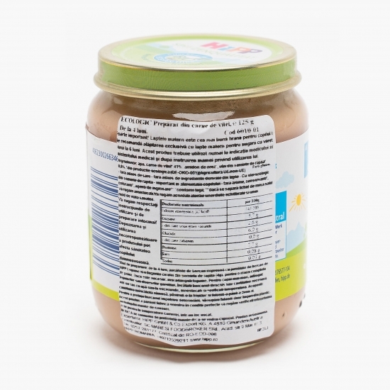 Preparat ecologic din carne de vițel, +4 luni, 125g