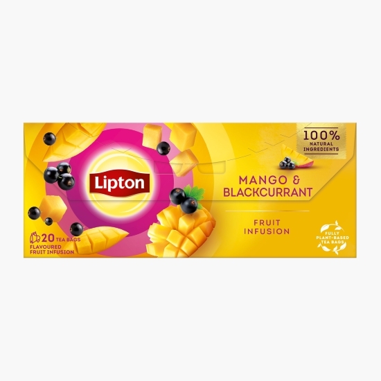 Ceai fructe cu aromă de mango și coacăze 20 plicuri