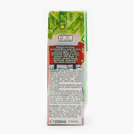 Băutură necarbonatată cu suc de vişine&mere 0.2l