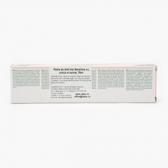 Pastă de dinți Sensitive, urzică și salvie bio 75ml