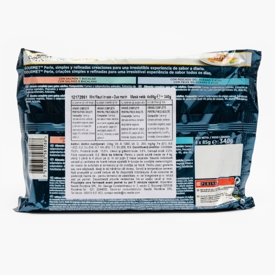 Hrană umedă pentru pisici, 4x85g, Duo Multipack mini fileuri pește