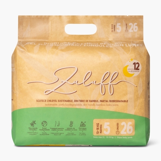 Scutece chiloțel din bambus mărimea 5, 13-18kg, 26 buc