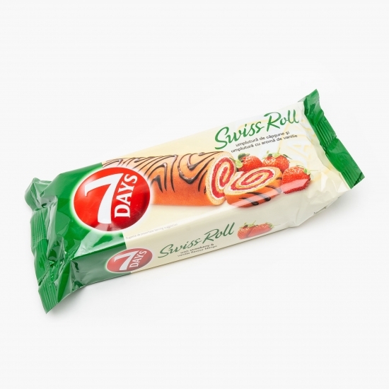 Ruladă elvețiană cu umplutură de căpșuni și vanilie 200g