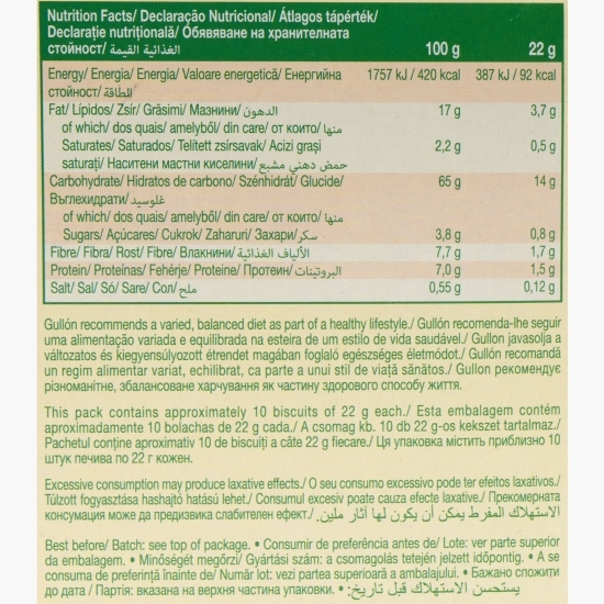 Biscuiți cu iaurt și cereale integrale, fără zahăr adăugat 220g