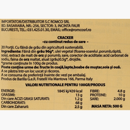 Crackers cu conținut redus de sare 500g