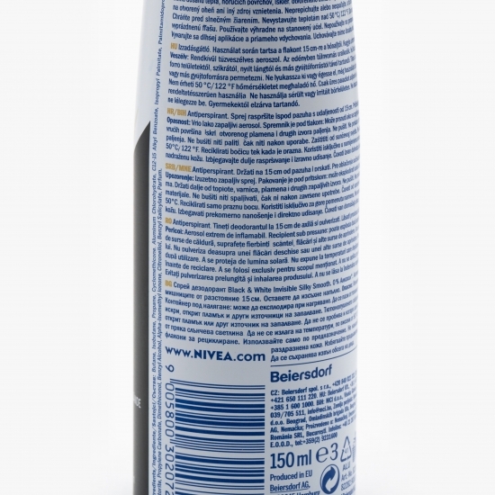 Deodorant antiperspirant spray Black&White Invisible Silky Smooth 150ml