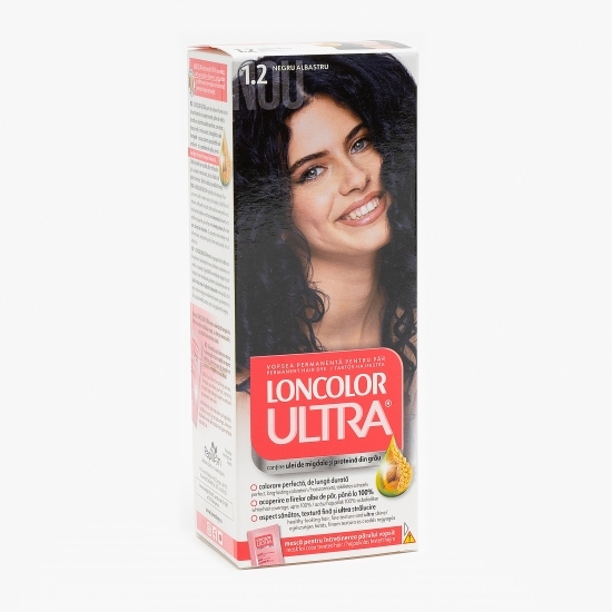 Vopsea permanentă pentru păr Ultra 1.2 Negru albastru 100ml