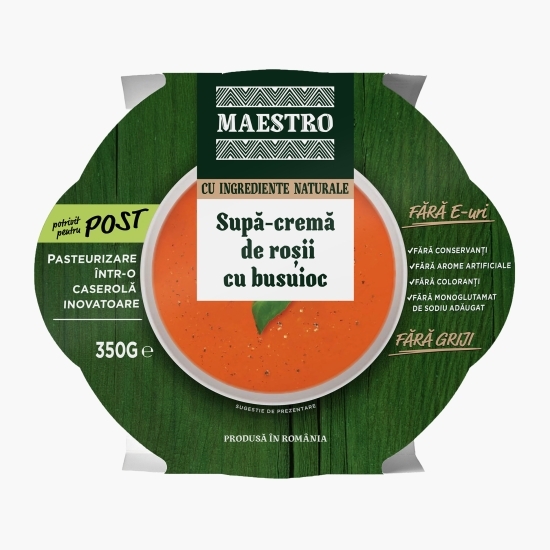Supă cremă de roșii cu busuioc 350g