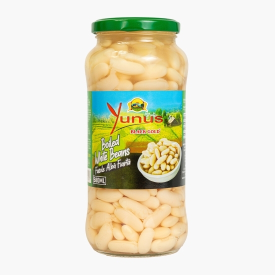 Fasole albă fiartă, 570g 