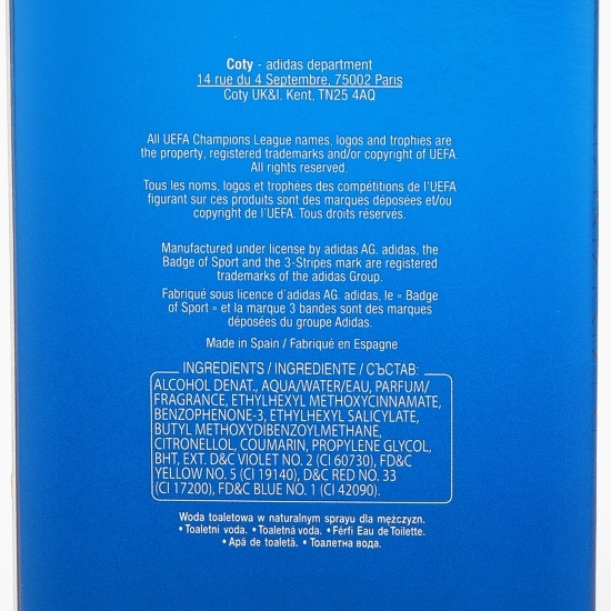 Apă de toaletă UEFA Champions League Anthem Edition 100ml