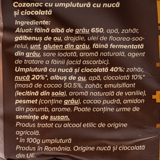 Cozonac cu nucă & ciocolată 600g