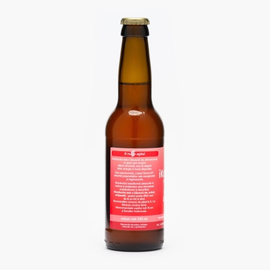 Kombucha băutură probiotică energizantă cu trandafir și hibiscus 330ml