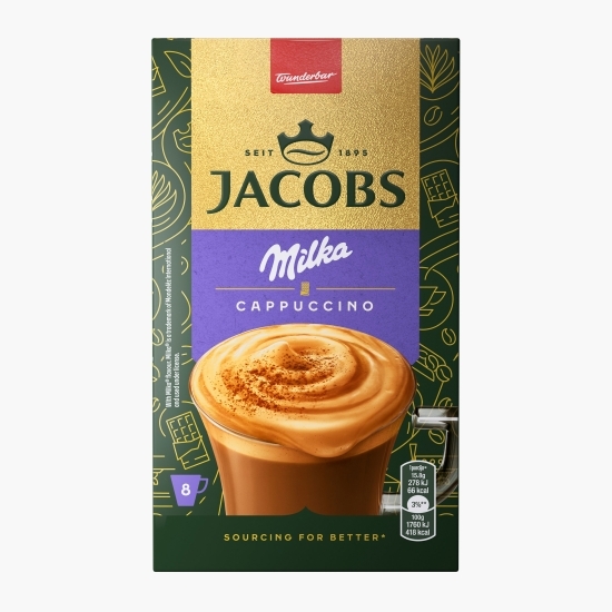 Cappuccino Milka plicuri 8x18g, cafea instant 
