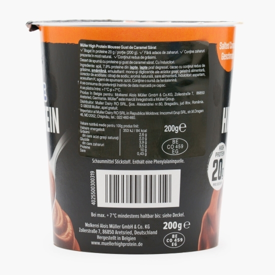Mousse proteic cu aromă de caramel sărat 200g