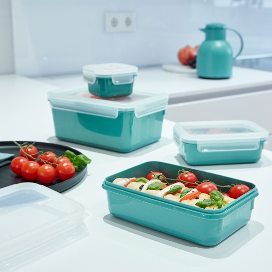Set de 4 caserole MasterSeal Colour Edition, 100% sigur împotriva scurgerilor, fără BPA, verde