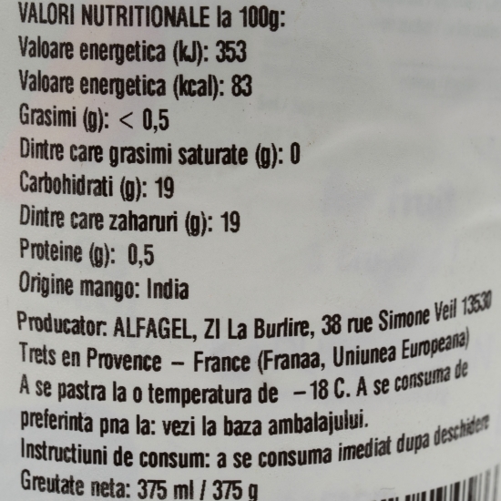 Sorbet de mango eco 375g