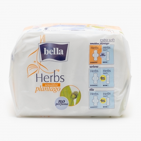 Absorbante Herbs Sensitive Plantago fără parfum 12 buc