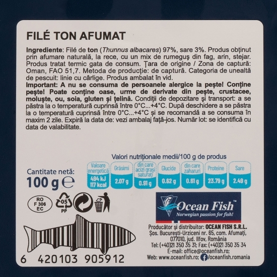 File de ton afumat 100g