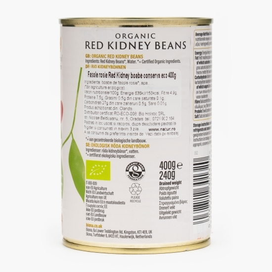 Fasole roșie eco, fără sare adăugată, 400g