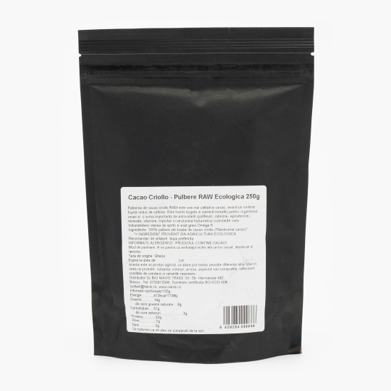 Cacao Criollo pulbere ecologică 250g