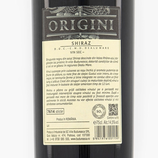 Vin roșu sec Shiraz, 14.5%, 0.75l