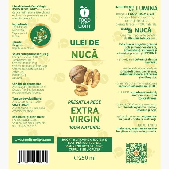 Ulei de miez de nucă 0.25l