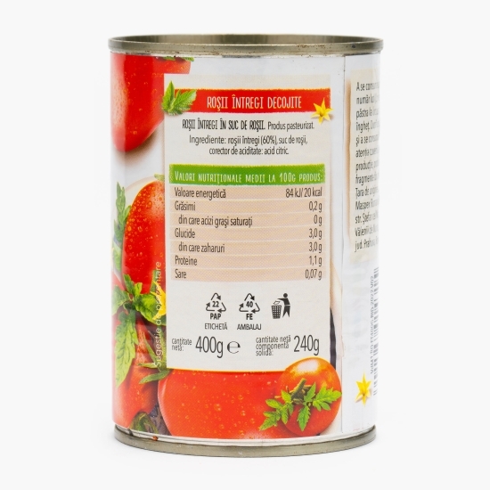Roșii întregi în suc de roșii 400g