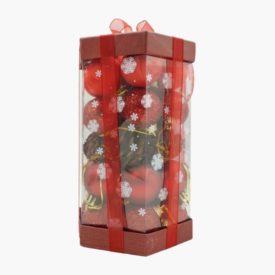 Set ornamente de brad tip glob, polistiren, 35 buc