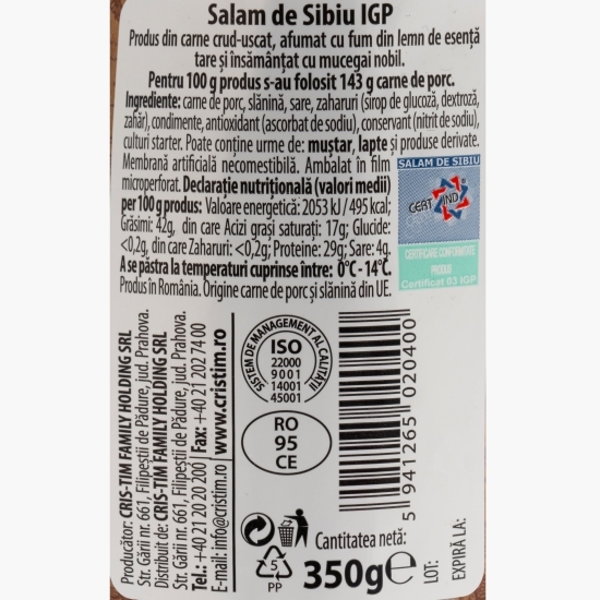 Salam de Sibiu IGP 350g
